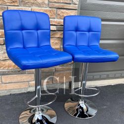 New 2 Blue Bar Stools 