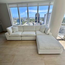 New White Sectional Cloud Couch Sofa