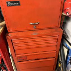 Vintage Snap-On KRA-380 Roll 7-Drawer Cab and 8-Draw Top Chest Tool Box 