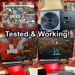 Dj Hero Wii Game & Turntable Bundle Complete In Box Tested & Working