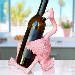 LAST ONE! Brand New! 9" Drunken Flamingo Wine Holder Coastal Nautical | SHIPPING IS AVAILABLE