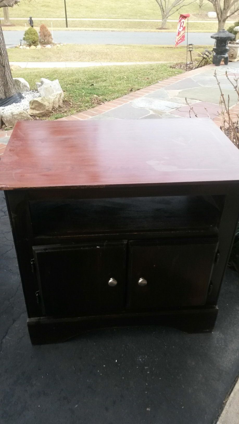 Beautiful solid cherry wood TV stand