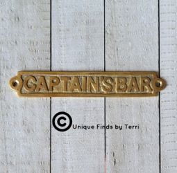Brand New! 5.5" Captain's Bar  Brass Plaque Coastal Nautical | SHIPPING IS AVAILABLE