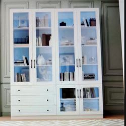 Adjustbal  Shelves, led lights&, drawers and Glass doors