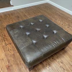 Pottery Barn Leather Ottoman