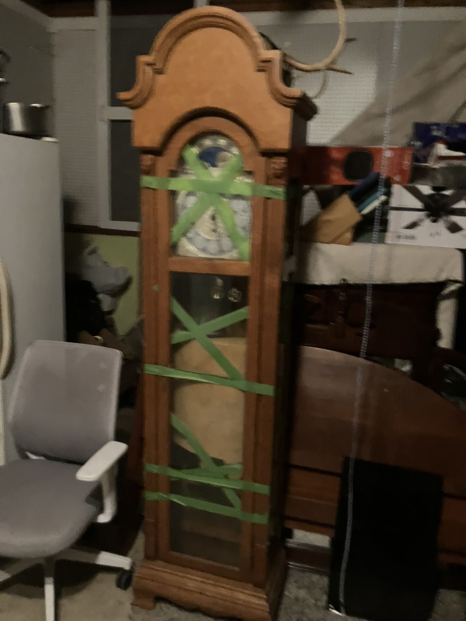 GRANDFATHER CLOCK Color, Maple, 86 Inches Tall Made By The Pulaski Furniture Corporation Out Of Pulaski Virginia