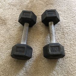 Pair Of 10 Pound Dumbbells 