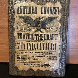 Vintage Wooden US Army Draft Plaque 