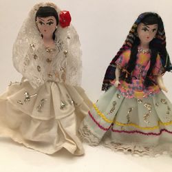 Vintage 1940’s Composition Dolls Mexican And Spanish 
