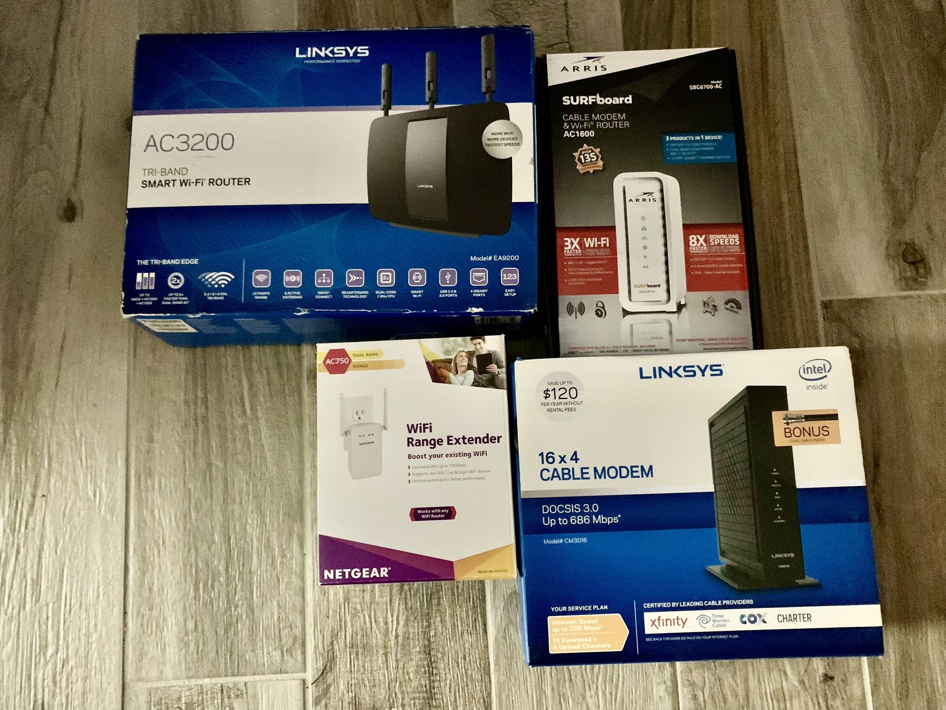 Router, Cable Modem, Wifi Extender, 