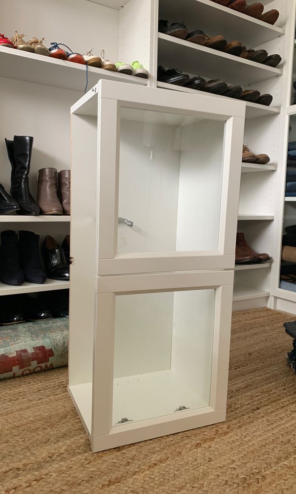 Ikea Billy Bookcases Extension Unit With Glass Doors For Sale In