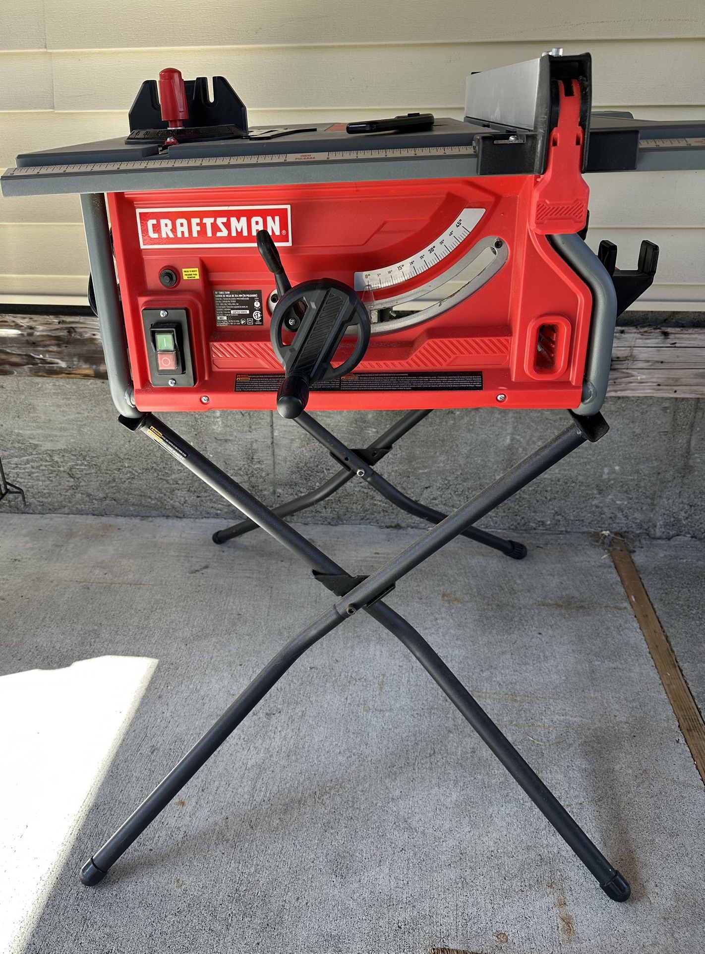Craftsman 10 Inch Carbine Tippped Blade, 15 Amp Saw With Stand