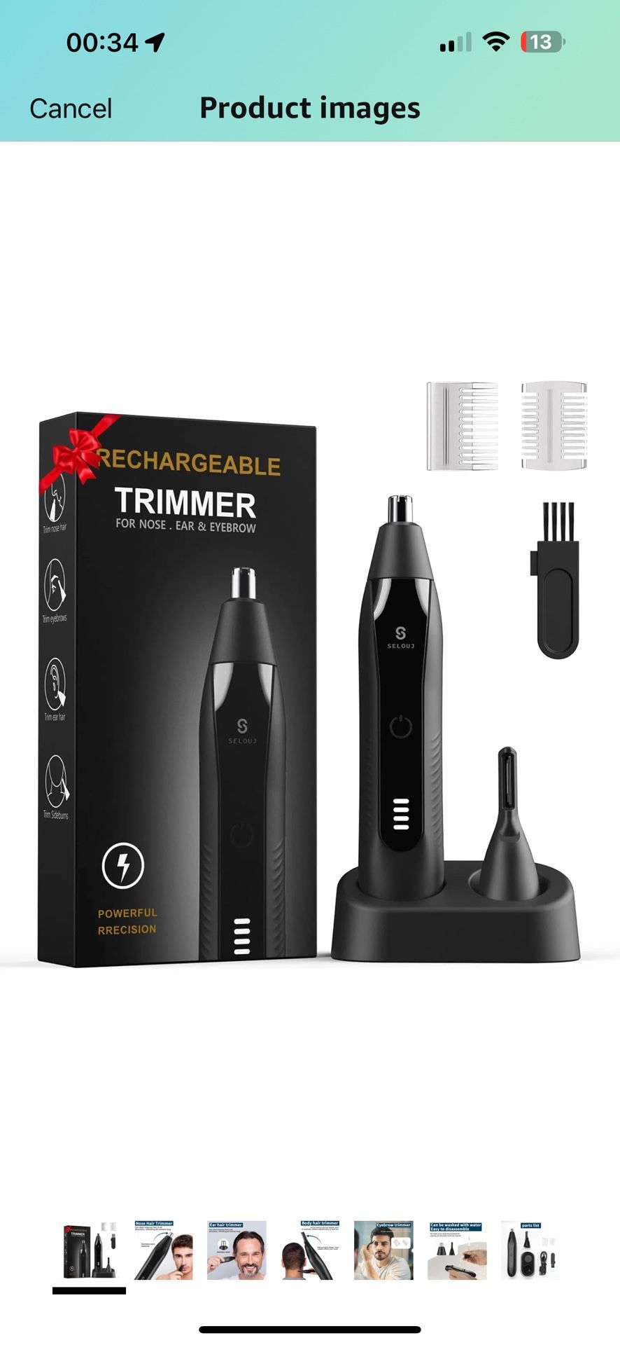 Ear and Nose Hair Trimmer for Men Rechargeable Eyebrow & Facial Electric Hair Trimmer for Men