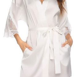 Womens HOTOUCH Satin/Silk Kimono Bathrobe