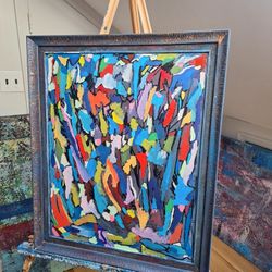 Affordable, Non-Commercial, Original Art! Abstract Painting by Me.
I'm an Artist from St. James, Long Island. 20" x 30", Framed.