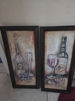 Wine art (pair)