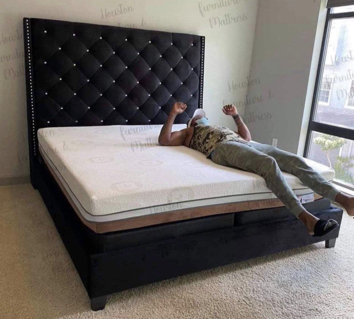 New 6ft Tall King Size Bed Frame- Mattress Not Included 