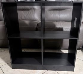 Black 4-Cube Storage Bookcase Shelf Unit