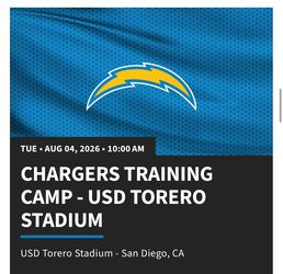 Chargers 2026 Training camp in San Diego USD Toreo stadium Aug4-5
