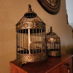Set of 2 Decorative Bird Cages 