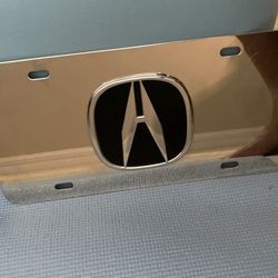 Acura Logo License Plate Black On Chrome Used