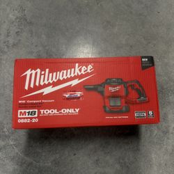 🔴 Milwaukee M18 Compact Vacuum 0882-20 (Tool Only) – NEW