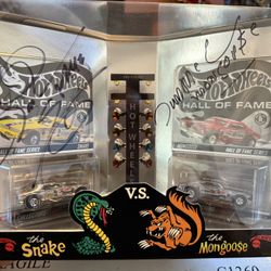 Hot Wheels Hall of Fame Snake vs Mongoose Signed Set Tom McEwen & Don Prudhomme Limited
