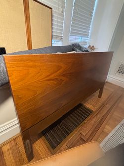 Wooden Bed Headboard Walnut Finish
