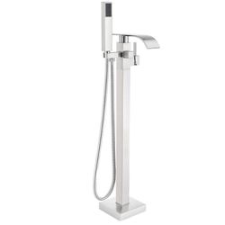 Freestanding Faucet. Stainless Steel Bathroom Free Standing Tub Filler Faucet Brushed Nickel Freestanding Bathtub Faucets with Handheld Shower