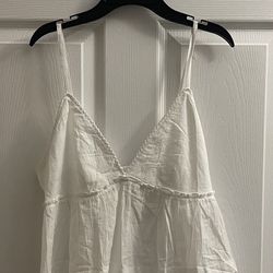 Brand New White Sleeveless Babydoll Top Size L Juniors 