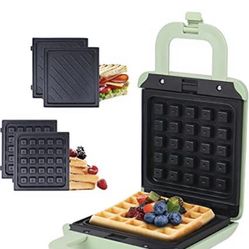 Mini Waffle Maker, with Removable Plates Belgian Waffle Maker Panini Press Breakfast Sandwich Maker Grilled Cheese Maker Machine Kitchen Ap