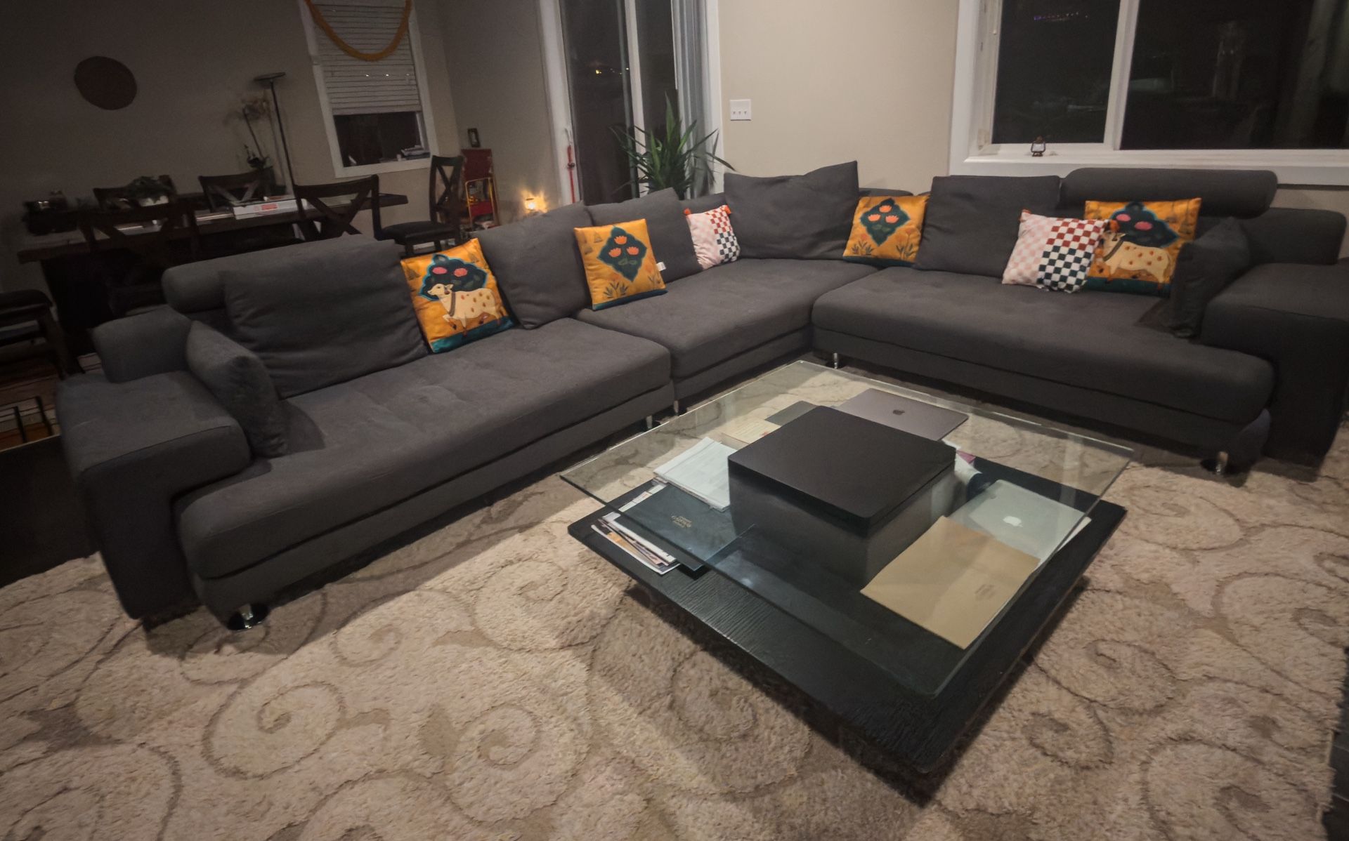 Gray 3-piece Sofa Set