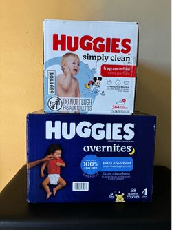 Wipes and Huggies overnites