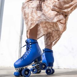 C7 quad roller skates women's 9 vegan leather nwob blue c seven midsummers eve