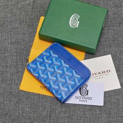Goyard Matignon Small Zip Around Wallet Blue