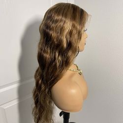 New! Unworn! 26” 13x4 Full Frontal Highlight Body Wave Human Hair Wig