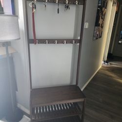 Entry Bench With Hooks