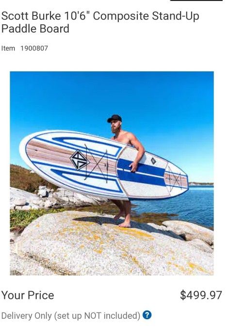 Scott Burke 10'6" Composite Stand-Up Paddle Board $300