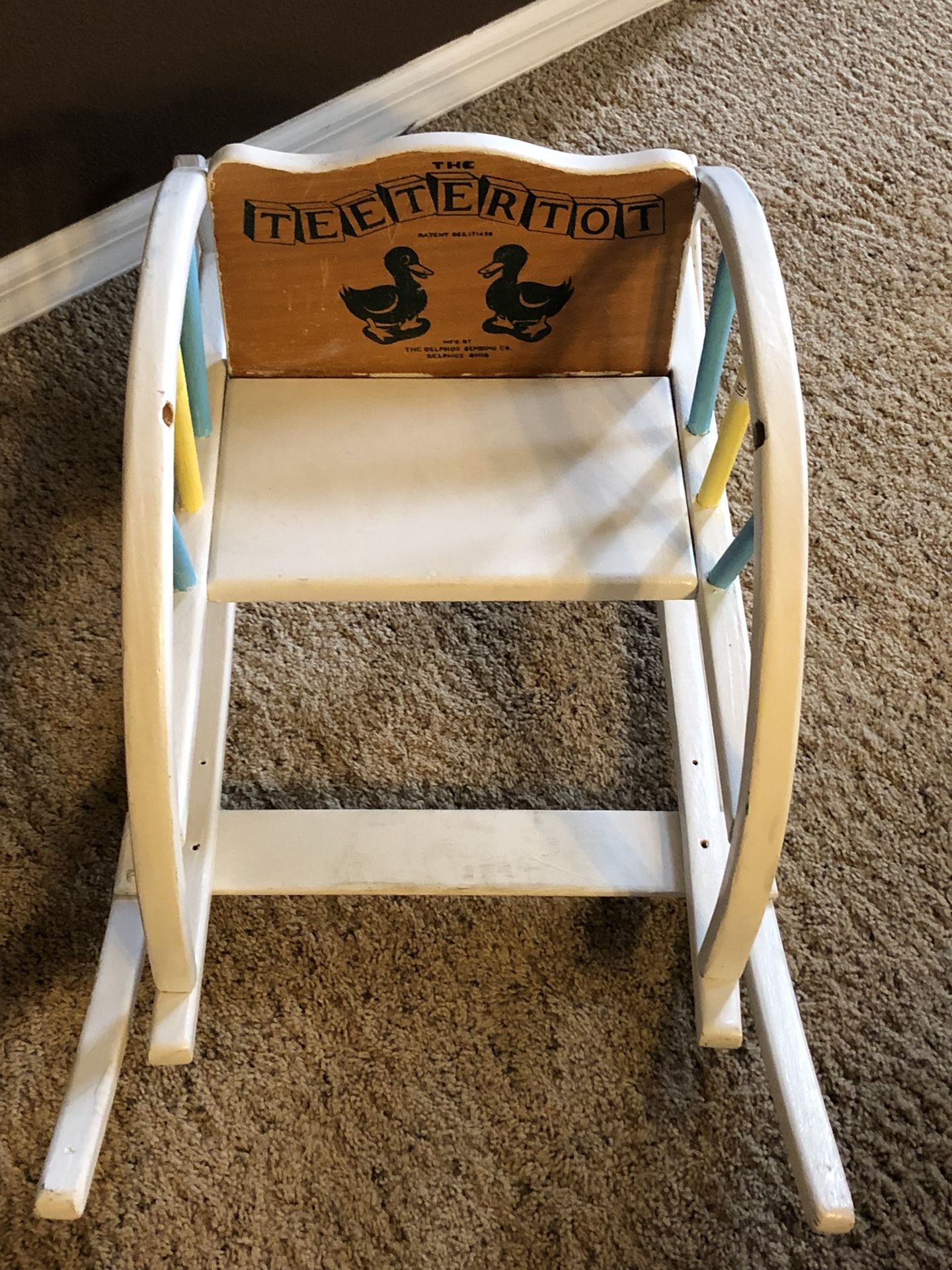 Vintage Wooden Teetertot Child’s Rocker