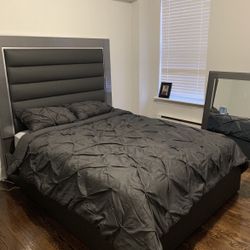 Queen Bedframe And Night Stand. 