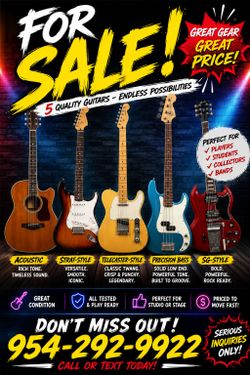 Professional guitars for sale