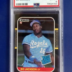 1987 Donruss Bo Jackson Rated Rookie Baseball Card Graded PSA 6