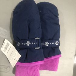 Small 4-8 snow mittens for girls  Guantes para la nieve de niñas pequeñas