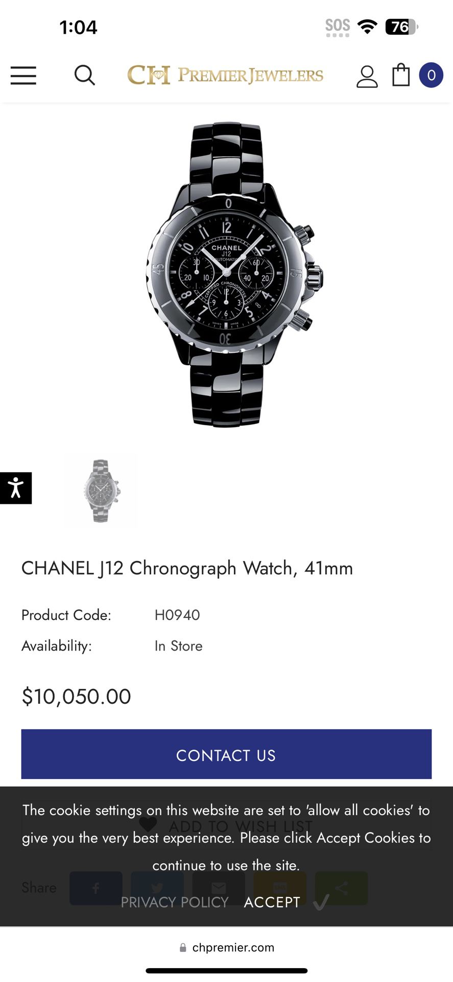 CHANEL J12 Chronograph Watch for Sale in Las Vegas, NV - OfferUp