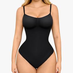 FeelinGirl Shapewear Bodysuit for Women Tummy Control Body Shaper Tank Top Thong Shapewear Seamless Body Suits Black M-L