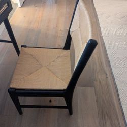 Black Wood And Woven Chair