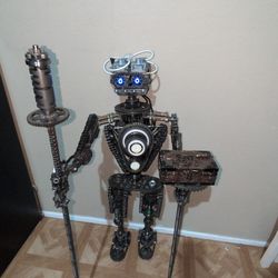 Custom steel robot metal art sculpture 40 inch tall