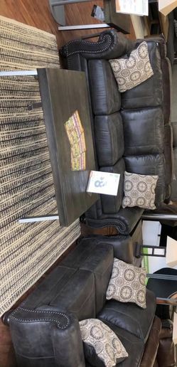 Quince Breville Charcoal Living Room Set - Sofa - Loveseat