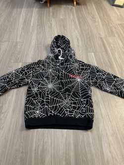 Sp5der Hoodie Black&white with red