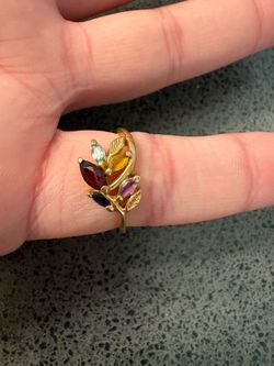 14k Gold Multi-Stone Floral Cocktail Ring